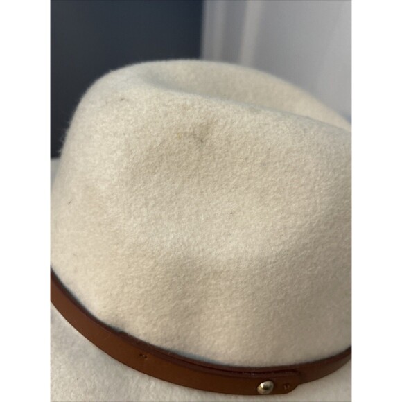 Free People Wide Brim Boho Wool Hat Womens One Size Festival Rancher Ivory - Picture 7 of 8